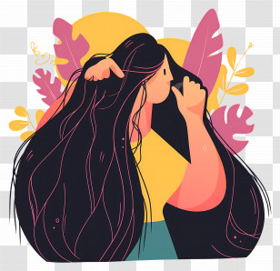 Woman Combing Long Hair - Woman With Long Hair Transparent PNG