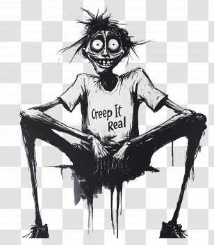 Creep It Real - Creepy Character With Creep It Real T-shirt Transparent PNG