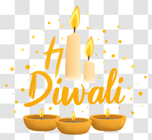 Diwali With Candles - Happy Diwali Candle Design Transparent PNG