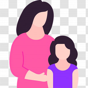 Mother And Daughter - Woman And Child Bond Illustration Transparent PNG