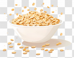 Oatmeal - Healthy Bowl Of Oats For Breakfast Transparent PNG