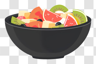 Salad Bowl - Healthy Fruit Salad In Stylish Bowl Transparent PNG