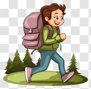 Young Woman - Hiking Child In Cartoon Style Transparent PNG