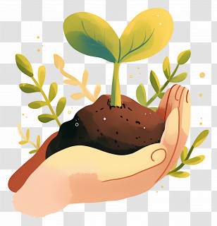 Hand Holding Soil - Seedling In Hands Nurturing Growth Transparent PNG