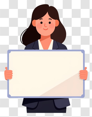 Businesswoman Presenting Sign Transparent PNG
