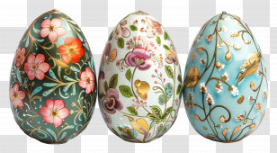 Ornamental Painted Eggs - Decorative Hand-Painted Easter Eggs Transparent PNG