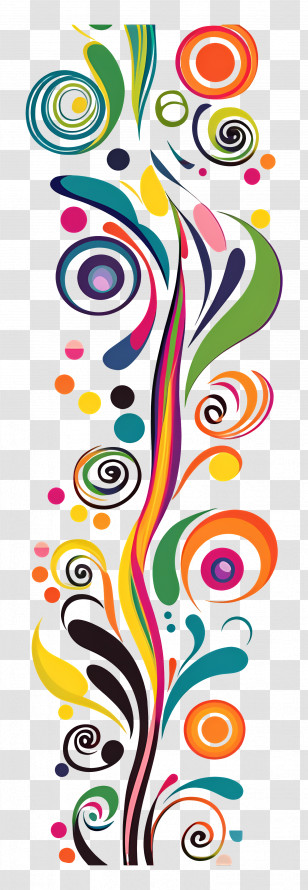 Fancy Line - Colorful Abstract Swirls Transparent PNG