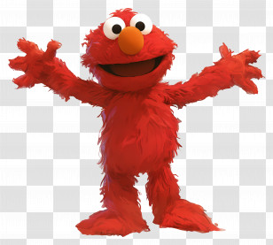 Elmo - Red Cartoon Furry Puppet Character Transparent PNG