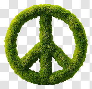 Mossy Peace Symbol - Green Peace Symbol Illustration Transparent PNG