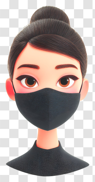 Girl Wearing Facial Mask - Health-Conscious Girl With Mask Transparent PNG