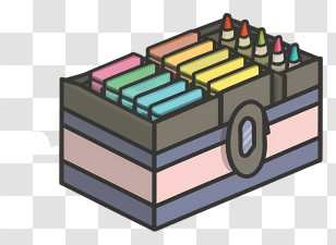 Coloring Book - Colorful Crayons In A Box Transparent PNG