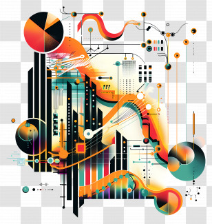 Analytical Data - Abstract Futuristic Design With Digital Elements Transparent PNG