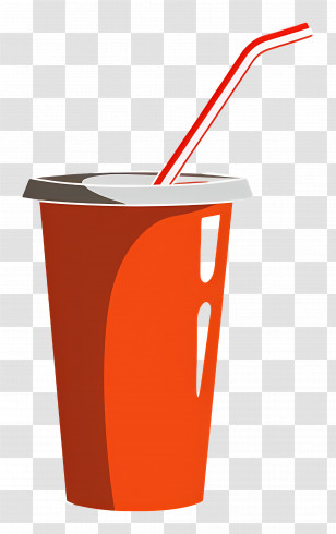 Soft Drink - Orange Cup With A Straw Illustration Transparent PNG