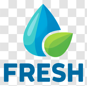Fresh Logo - Fresh Water And Leaf Logo Transparent PNG