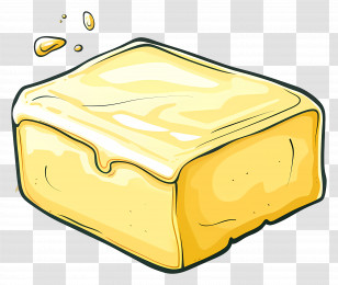 Butter - Cartoon Illustration Of Butter Block Transparent PNG