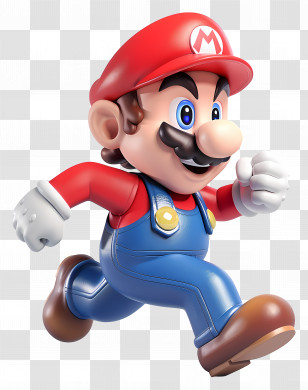 Running Mario - Cartoon Jumper Character In Action Pose Transparent PNG