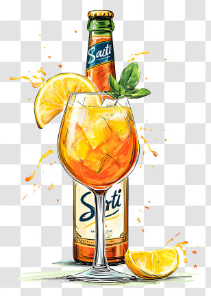 Sarti Spritz - Refreshing Orange Cocktail Drink Transparent PNG