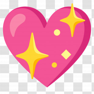 Sparkling Heart Emoji - Sparkling Pink Heart Icon Transparent PNG