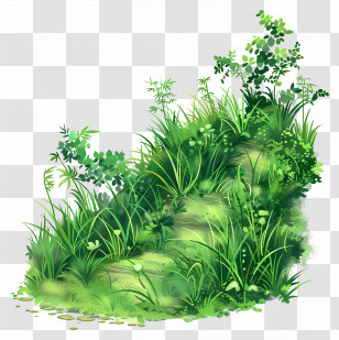 Grass Landscape - Lush Green Grass And Pathway Transparent PNG
