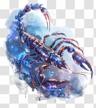 Scorpio - Blue Galaxy Scorpion Transparent PNG
