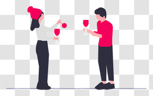 Bar Or Restaurant - Couple With Wine Glasses Transparent PNG