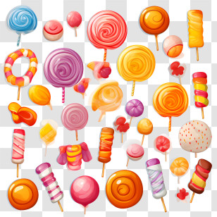 National Candy Day - Bright Lollipops And Sweets Illustration Transparent PNG