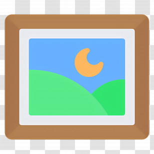 Photo Frame - Landscape Painting With Moon Transparent PNG