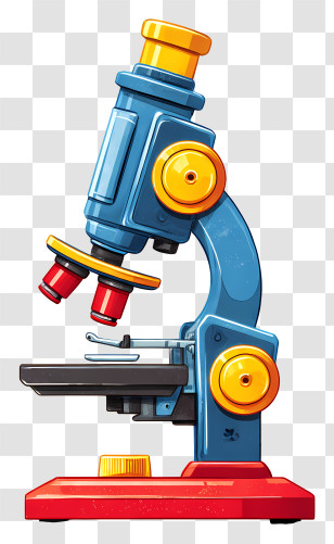 Cartoon Microscope - Blue Microscope For Scientific Research Transparent PNG
