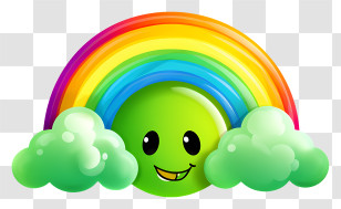 Emoji - Happy Rainbow With Smiley Face Transparent PNG