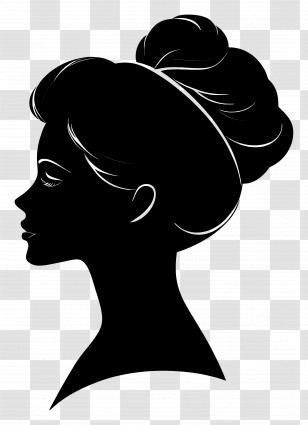 Female Silhouette - Elegant Woman Silhouette Profile Transparent PNG