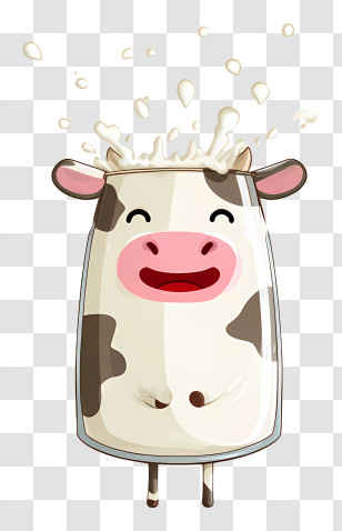 Milk - Happy Cow Cartoon Illustration Transparent PNG