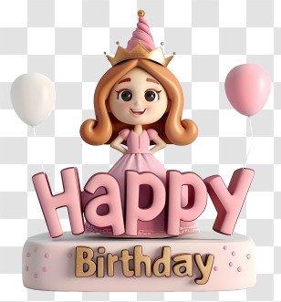 Cute Happy Birthday Text - Happy Birthday Princess Transparent PNG