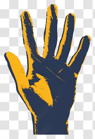 Hand - Blue And Yellow Styled Handprint Illustration Transparent PNG