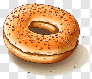 Baked Bagel - Bagel With Sesame Seeds Transparent PNG
