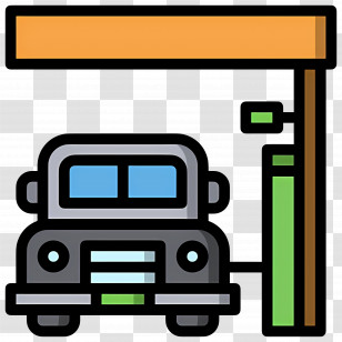 Gas Station - Car At Toll Booth Transparent PNG