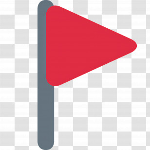 Triangular Flag Emoji - Red Warning Flag Transparent PNG