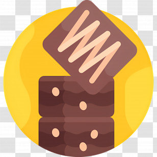 Brownie - Stacked Chocolate Cookies On Yellow Background Transparent PNG