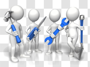 Stick Figure - Maintenance Team With Tools Illustration Transparent PNG
