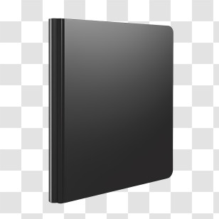 Book Cover Mockup - Minimalist Black Notebook With Rounded Edges Transparent PNG