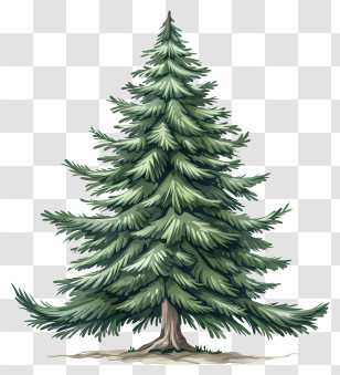 Fir Tree - Highly Detailed Natural Pine Tree Illustration Transparent PNG