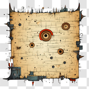 Doodle Style Old Paper - Ancient Cartoon Map Transparent PNG