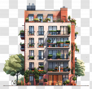 Apartment - Modern Apartment Building Transparent PNG