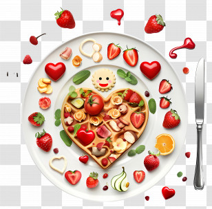Love Design - Heart-shaped Food On A Plate Transparent PNG