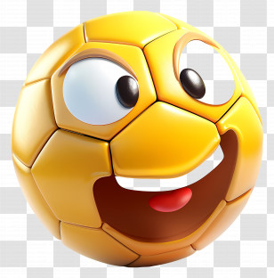 Soccer - Smiling Cartoon Soccer Ball Illustration Transparent PNG