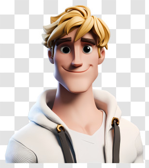 Logan Paul - Blonde Cartoon Man In Hoodie Transparent PNG