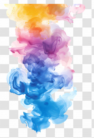 Pastel Watercolor Splash - Colorful Ink Flow In Water Design Transparent PNG