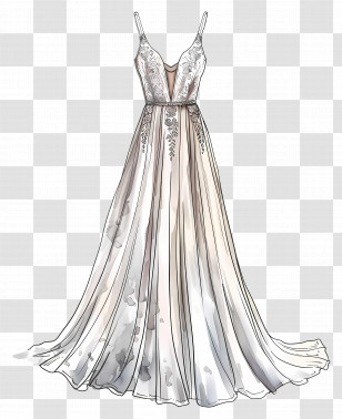 Boho Wedding Dress - Elegant Wedding Dress With Lace Details Transparent PNG