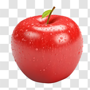 Eat A Red Apple Day - Fresh Red Apple With Water Droplets Transparent PNG
