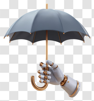 Hand Holding Umbrella - Robotic Hand Holding Umbrella Transparent PNG