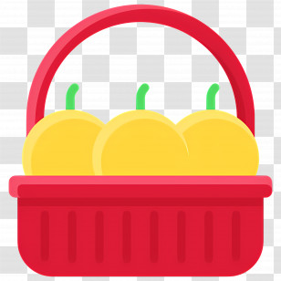 Food Gift Baskets - Red Basket With Yellow Fruits Transparent PNG